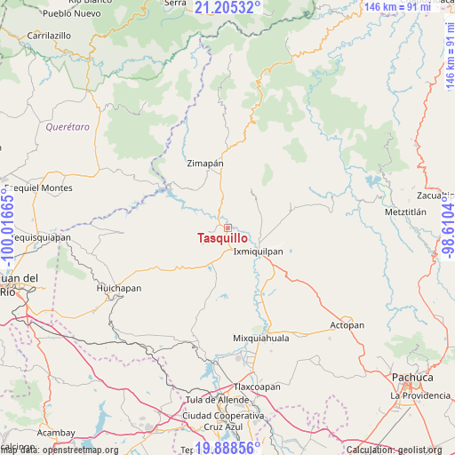 Tasquillo on map