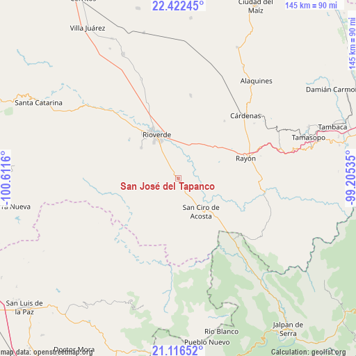 San José del Tapanco on map