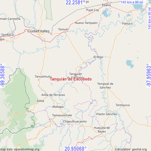 Tanquián de Escobedo on map