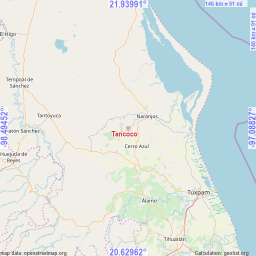 Tancoco on map