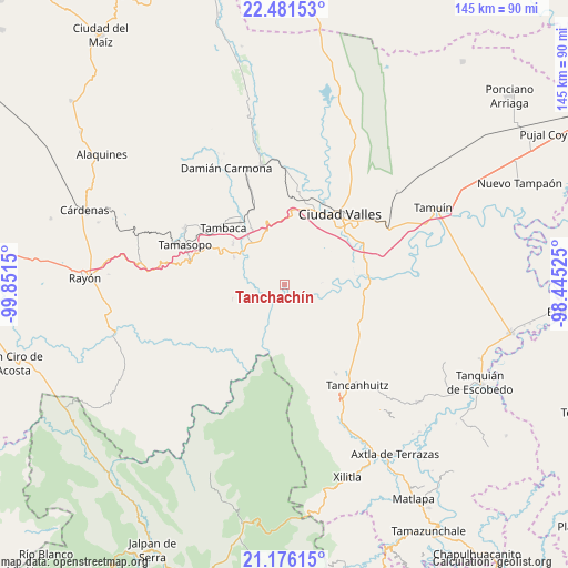 Tanchachín on map