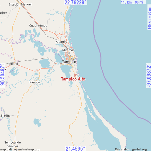 Tampico Alto on map