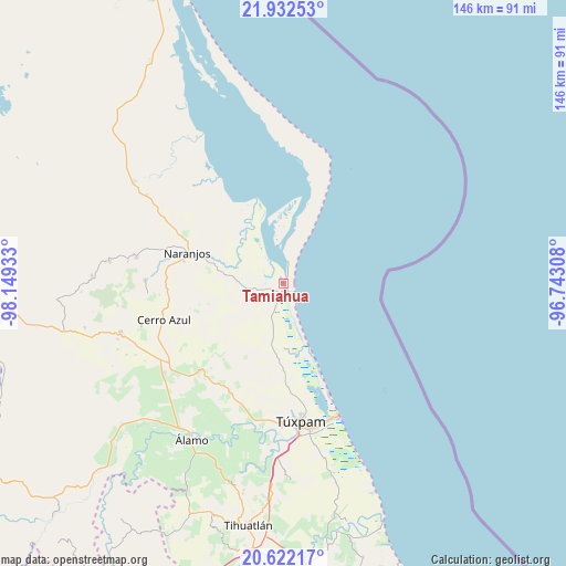 Tamiahua on map