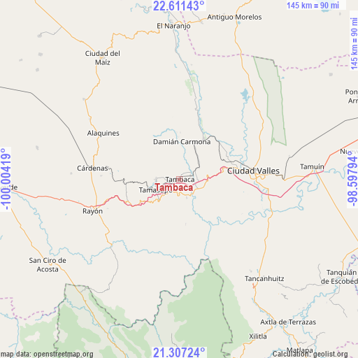 Tambaca on map