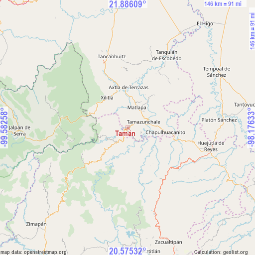 Tamán on map