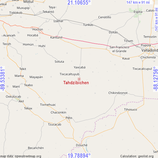 Tahdzibichen on map