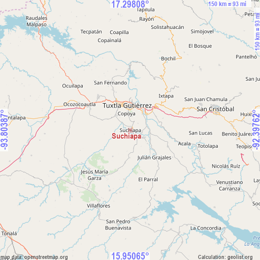 Suchiapa on map