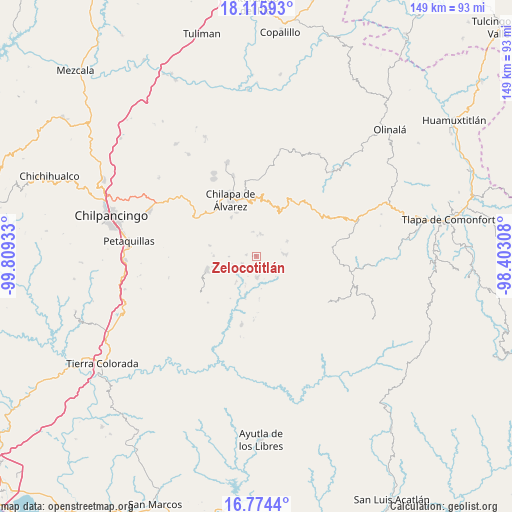 Zelocotitlán on map