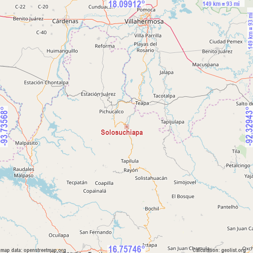Solosuchiapa on map