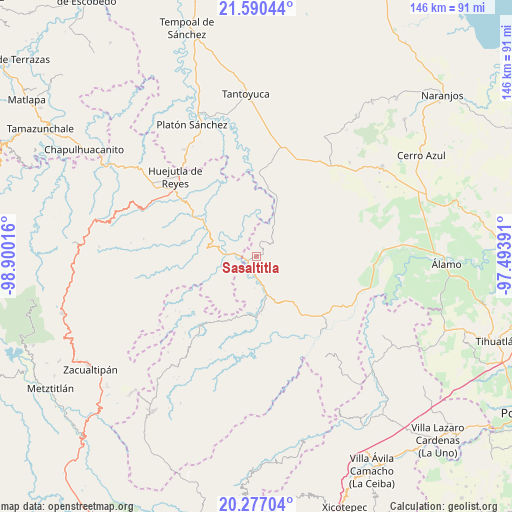 Sasaltitla on map