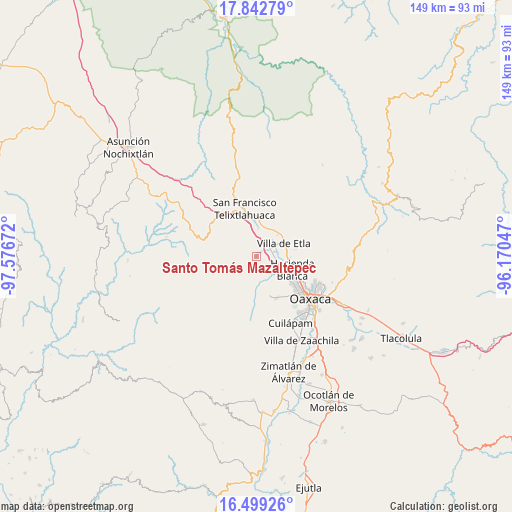 Santo Tomás Mazaltepec on map