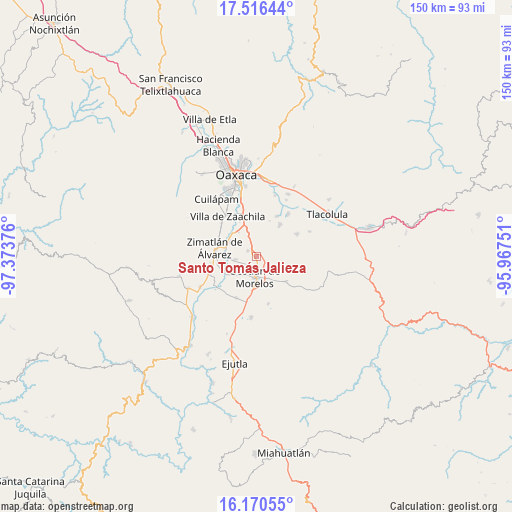 Santo Tomás Jalieza on map