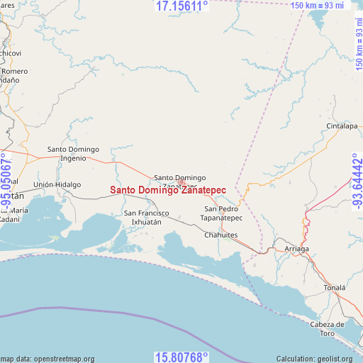Santo Domingo Zanatepec on map