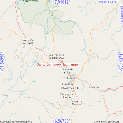 Santo Domingo Tlaltinango on map