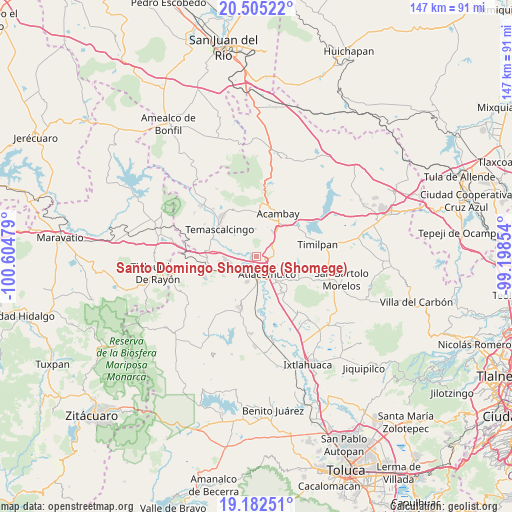 Santo Domingo Shomege (Shomege) on map