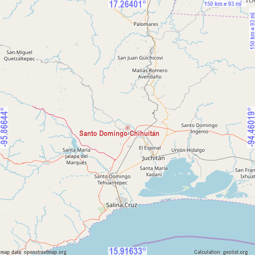Santo Domingo Chihuitán on map
