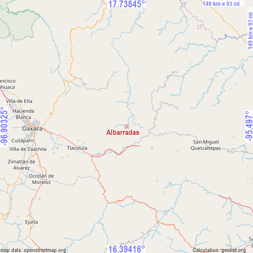Albarradas on map
