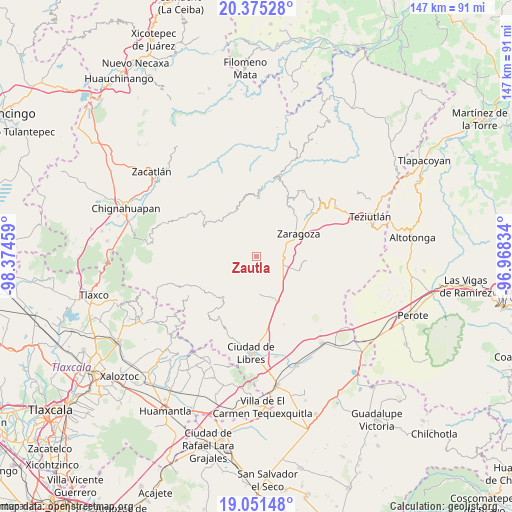 Zautla on map