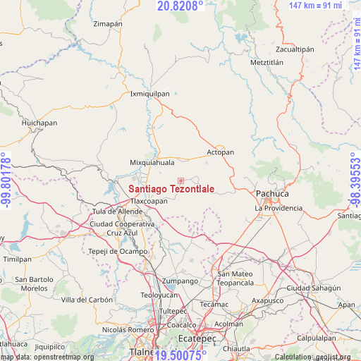 Santiago Tezontlale on map