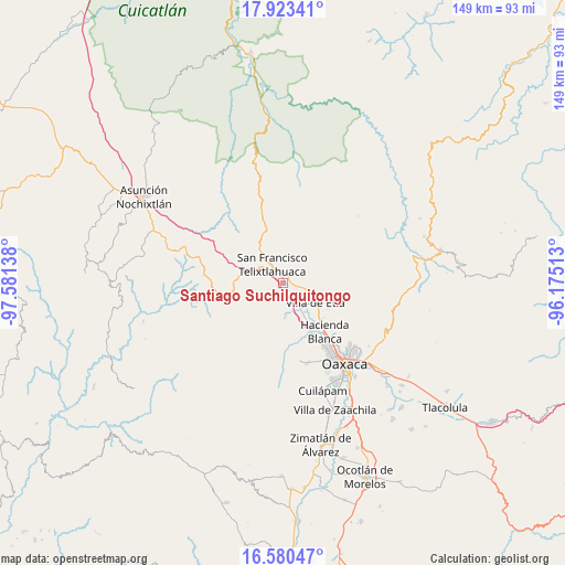 Santiago Suchilquitongo on map