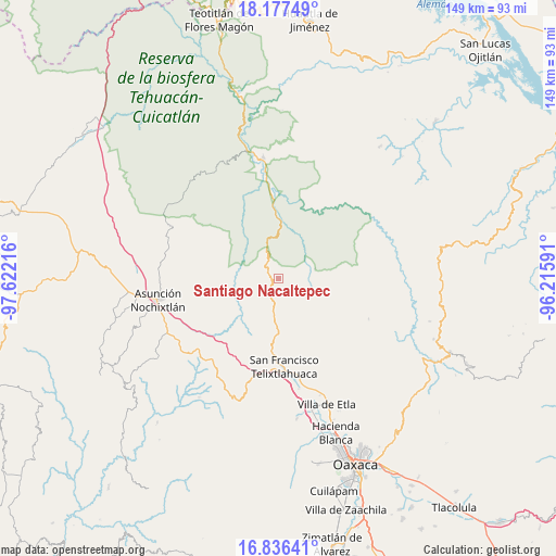 Santiago Nacaltepec on map