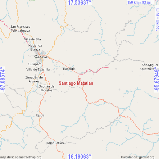 Santiago Matatlán on map