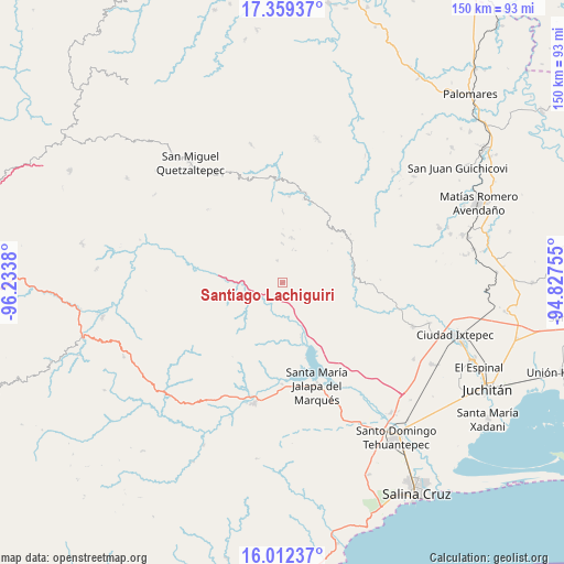 Santiago Lachiguiri on map