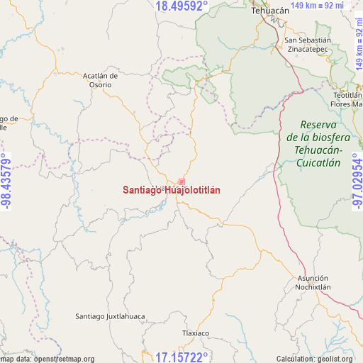 Santiago Huajolotitlán on map
