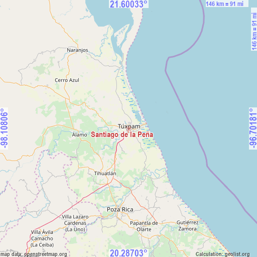 Santiago de la Peña on map