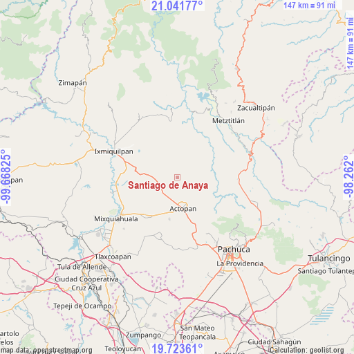 Santiago de Anaya on map