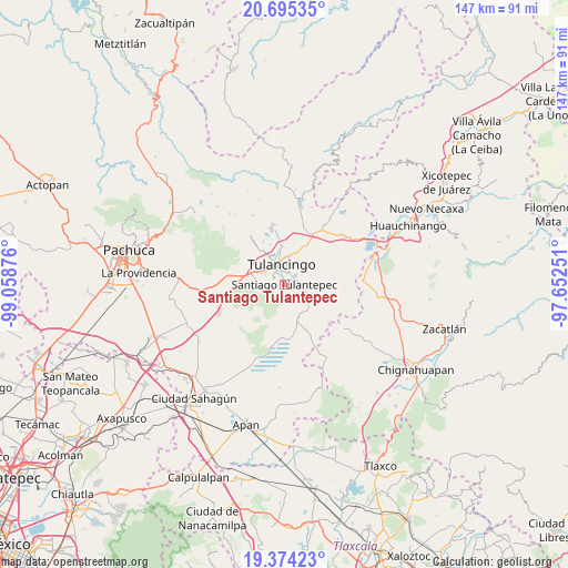 Santiago Tulantepec on map