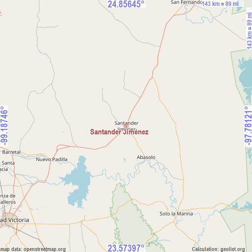 Santander Jiménez on map