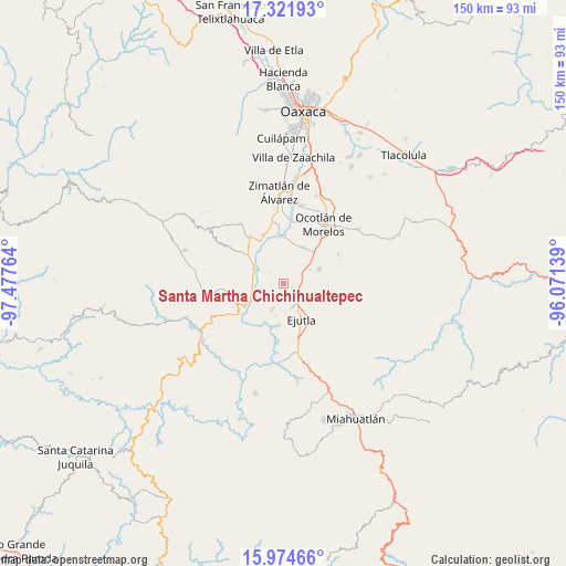 Santa Martha Chichihualtepec on map