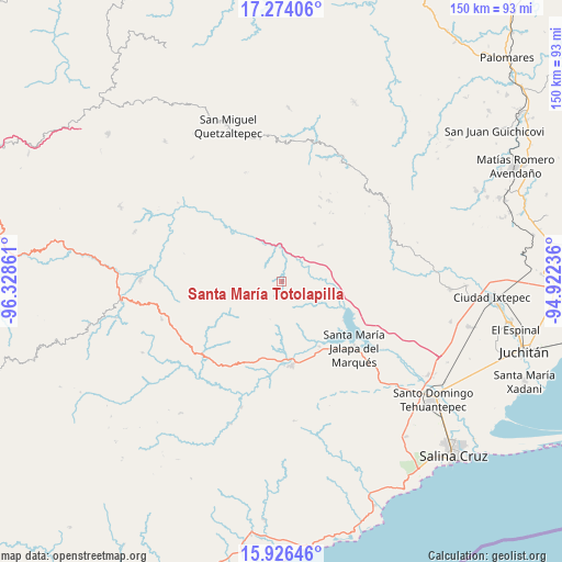 Santa María Totolapilla on map