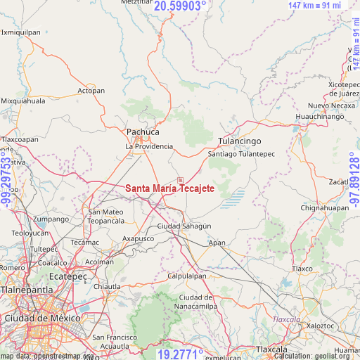 Santa María Tecajete on map