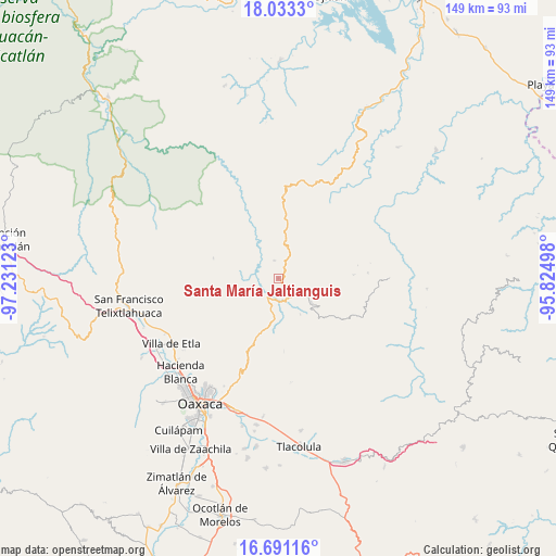 Santa María Jaltianguis on map