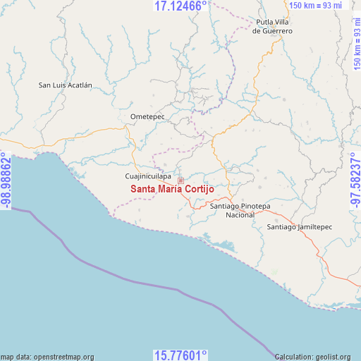 Santa María Cortijo on map