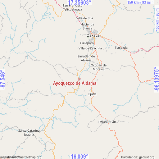 Ayoquezco de Aldama on map