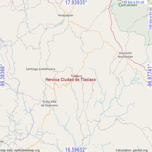 Heroica Ciudad de Tlaxiaco on map