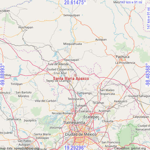 Santa María Apaxco on map