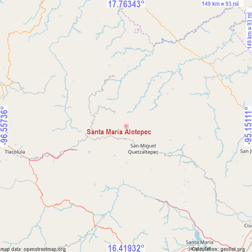 Santa María Alotepec on map