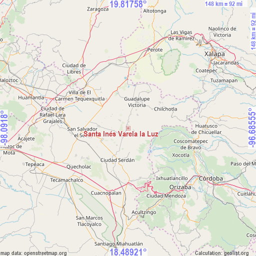 Santa Inés Varela la Luz on map