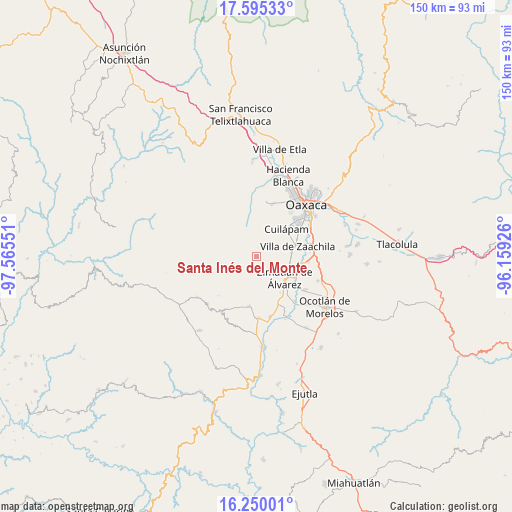 Santa Inés del Monte on map