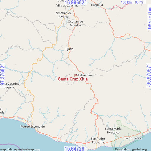 Santa Cruz Xitla on map