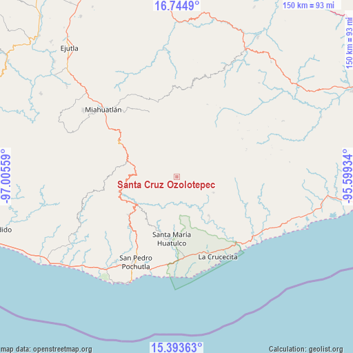 Santa Cruz Ozolotepec on map