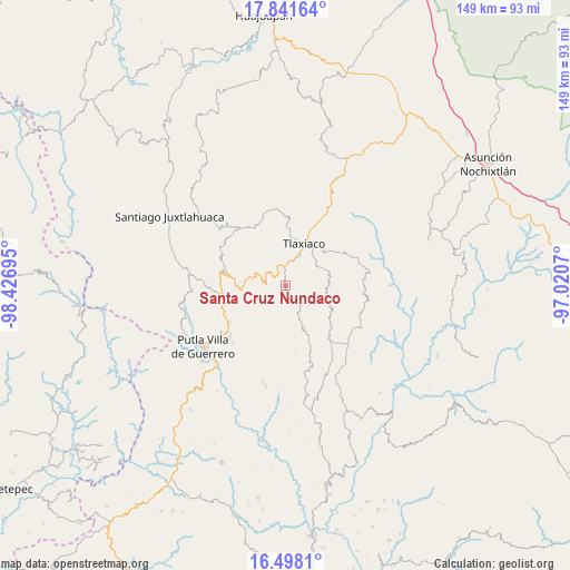 Santa Cruz Nundaco on map