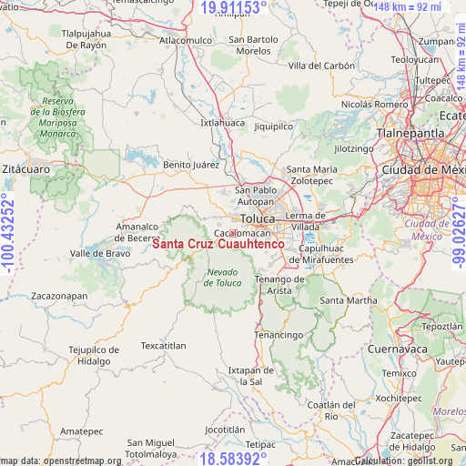 Santa Cruz Cuauhtenco on map