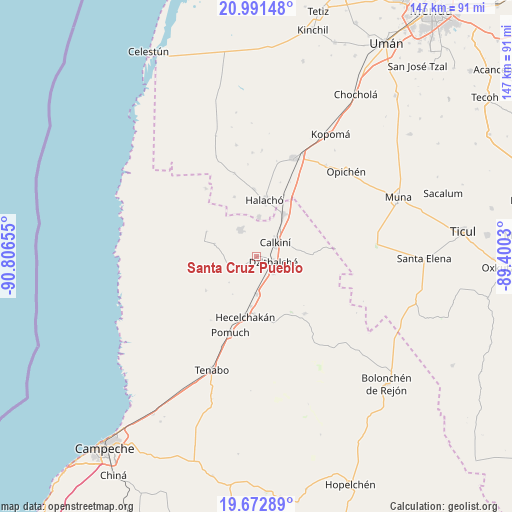Santa Cruz Pueblo on map
