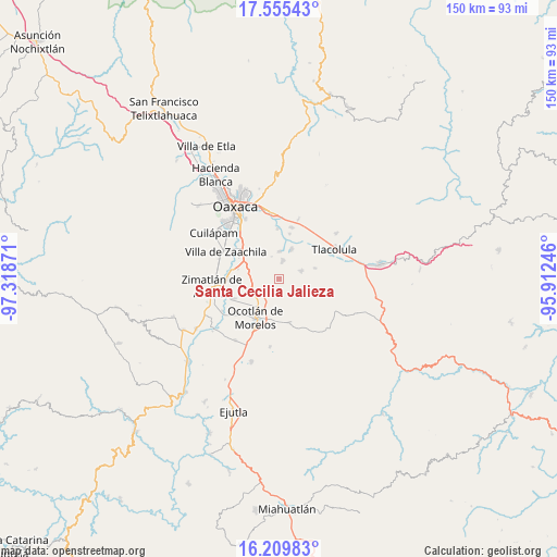 Santa Cecilia Jalieza on map