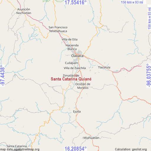 Santa Catarina Quiané on map